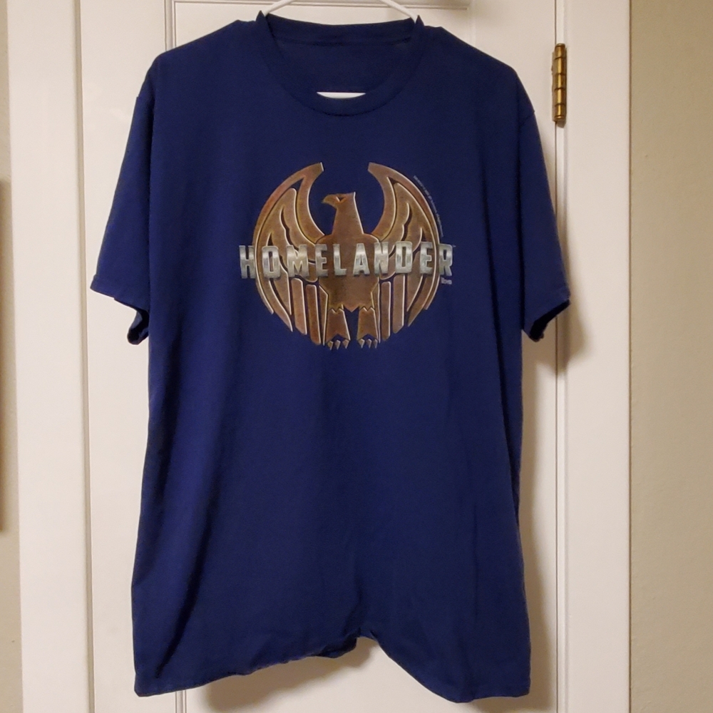 THE BOYS Homelander emblem blue short-sleeve t-shirt XL X-Large Comic Book